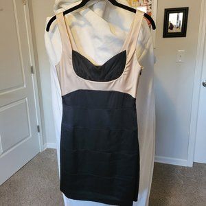 BCBG MaxAzria Color Block Silk Cocktail Dress Vintage